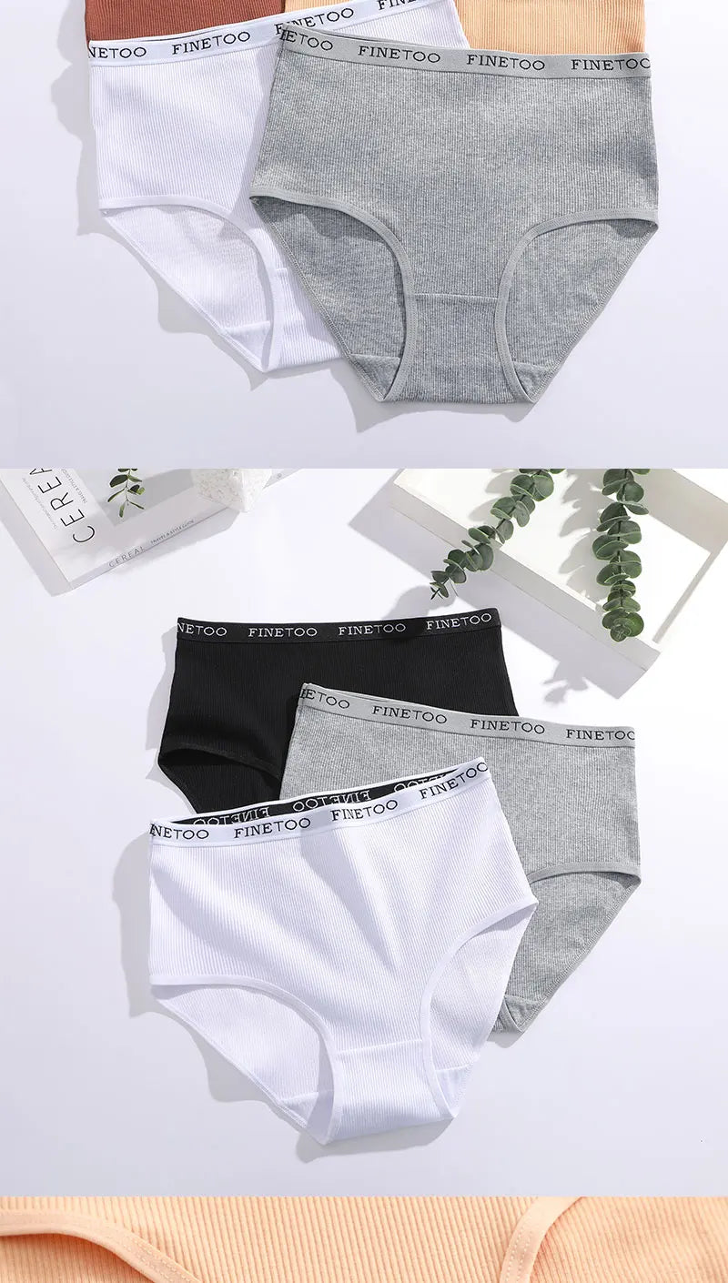 High Waist Panties - Cotton Briefs Set | Plus Size Breathable Lingerie for Women - ZOOMNSTORE