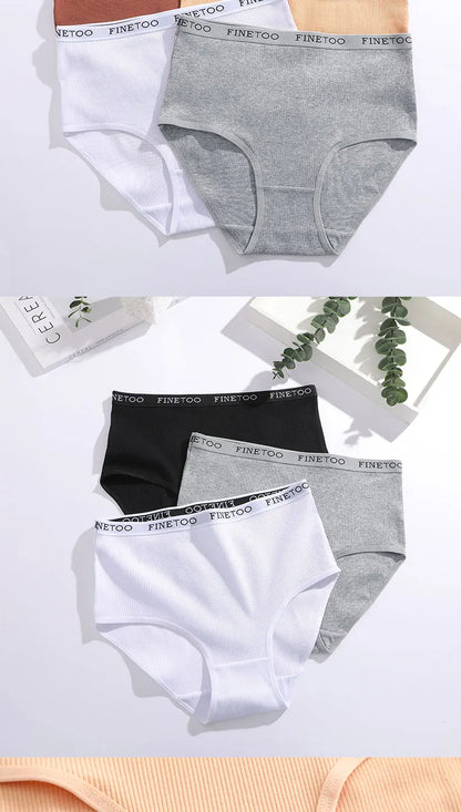 High Waist Panties - Cotton Briefs Set | Plus Size Breathable Lingerie for Women - ZOOMNSTORE