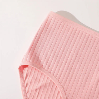 High Waist Panties – Cotton Striped Soft Briefs for Women, Breathable Stretch Lingerie - ZOOMNSTORE