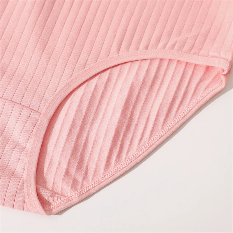 High Waist Panties – Cotton Striped Soft Briefs for Women, Breathable Stretch Lingerie - ZOOMNSTORE