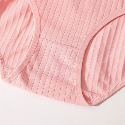 High Waist Panties – Cotton Striped Soft Briefs for Women, Breathable Stretch Lingerie - ZOOMNSTORE