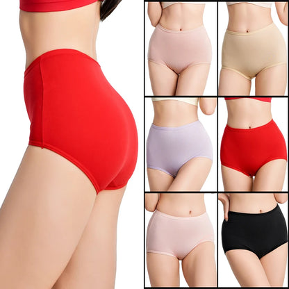 High Waist Panties - Soft Cotton Briefs Breathable Plus Size Underwear For Women - ZOOMNSTORE