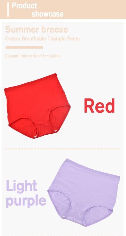 High Waist Panties - Soft Cotton Briefs Breathable Plus Size Underwear For Women - ZOOMNSTORE