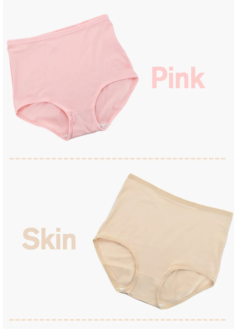 High Waist Panties - Soft Cotton Briefs Breathable Plus Size Underwear For Women - ZOOMNSTORE