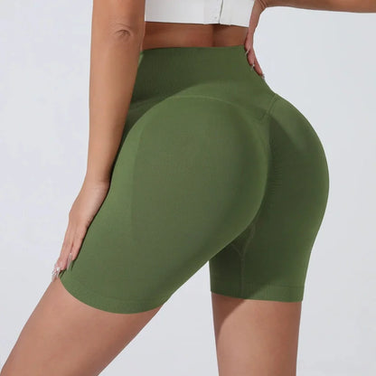 High Waist Peach Hip Lifting Sports Shorts - Quick-Drying Slimming Running Trousers - ZOOMNSTORE