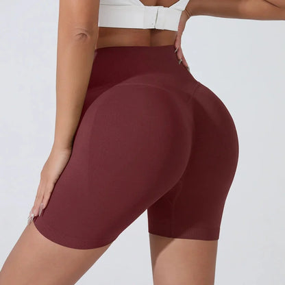 High Waist Peach Hip Lifting Sports Shorts - Quick-Drying Slimming Running Trousers - ZOOMNSTORE