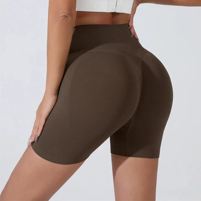 High Waist Peach Hip Lifting Sports Shorts - Quick-Drying Slimming Running Trousers - ZOOMNSTORE