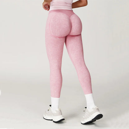 High Waist Ribbed Yoga Pants - Seamless Scrunch Bum Leggings for Women Fitness - ZOOMNSTORE