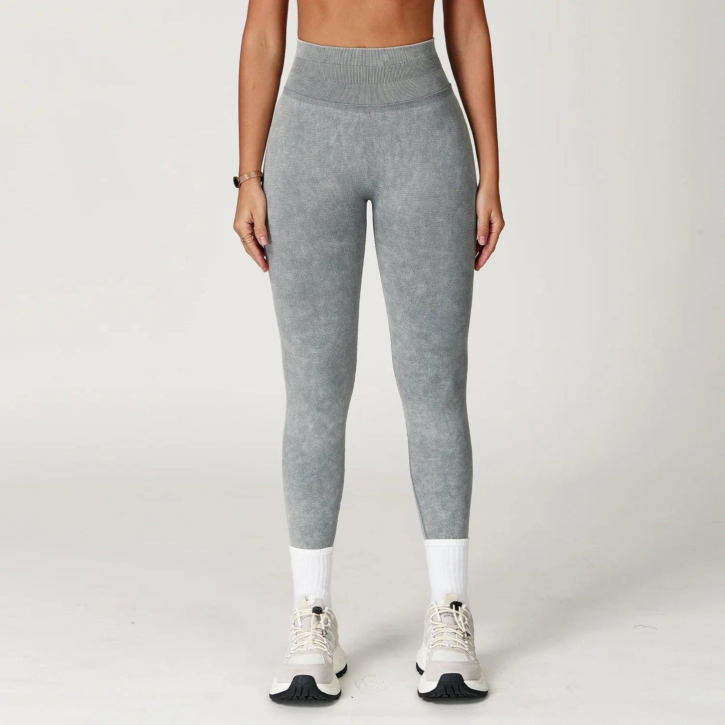 High Waist Ribbed Yoga Pants - Seamless Scrunch Bum Leggings for Women Fitness - ZOOMNSTORE