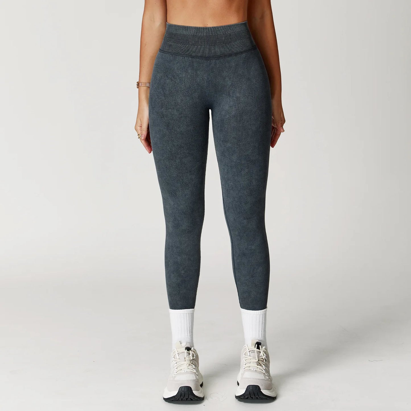 High Waist Ribbed Yoga Pants - Seamless Scrunch Bum Leggings for Women Fitness - ZOOMNSTORE