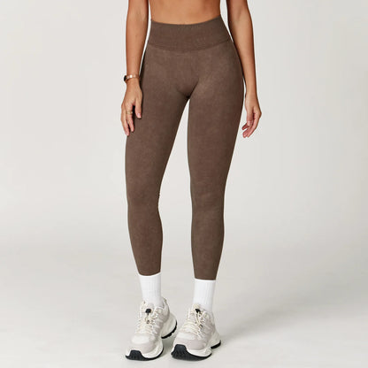 High Waist Ribbed Yoga Pants - Seamless Scrunch Bum Leggings for Women Fitness - ZOOMNSTORE