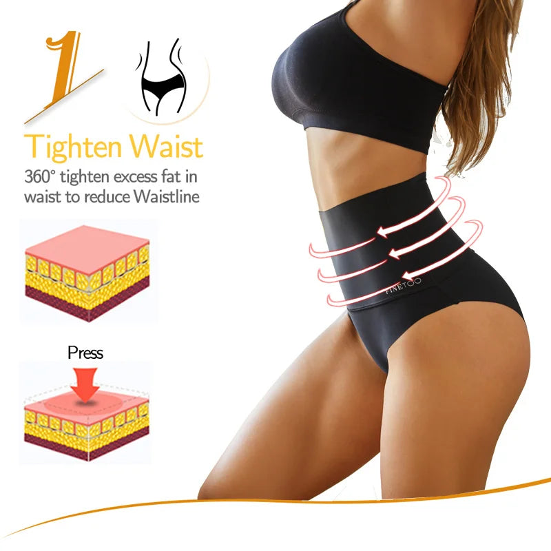 High Waist Shapewear - Seamless Panties | Elastic Butt Lifter Briefs, Large Size - ZOOMNSTORE