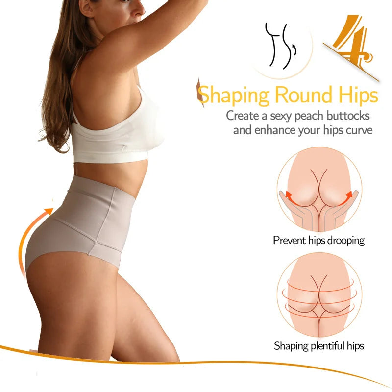 High Waist Shapewear - Seamless Panties | Elastic Butt Lifter Briefs, Large Size - ZOOMNSTORE