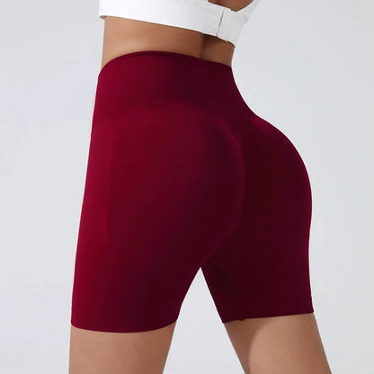 High Waist Peach Hip Lifting Sports Shorts - Quick-Drying Slimming Running Trousers - ZOOMNSTORE