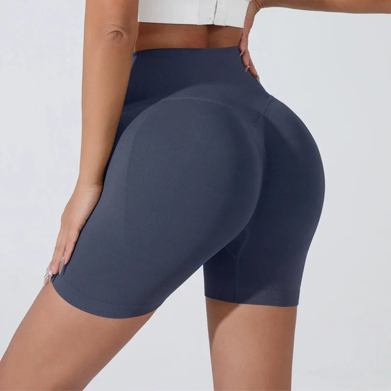 High Waist Peach Hip Lifting Sports Shorts - Quick-Drying Slimming Running Trousers - ZOOMNSTORE