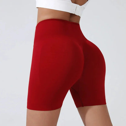 High Waist Peach Hip Lifting Sports Shorts - Quick-Drying Slimming Running Trousers - ZOOMNSTORE