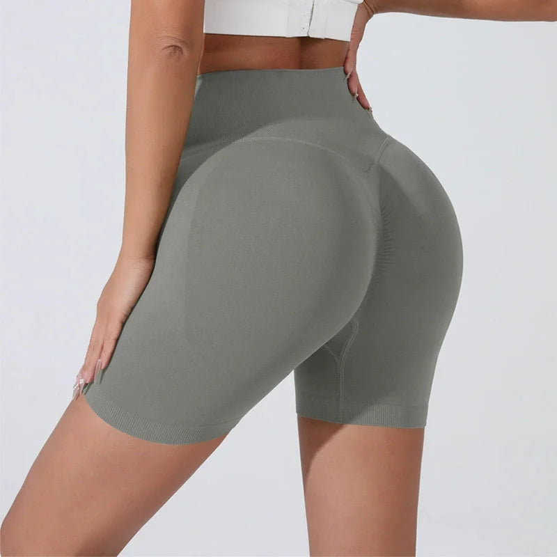 High Waist Peach Hip Lifting Sports Shorts - Quick-Drying Slimming Running Trousers - ZOOMNSTORE