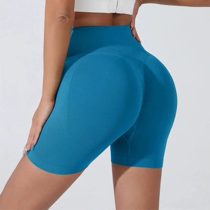 High Waist Peach Hip Lifting Sports Shorts - Quick-Drying Slimming Running Trousers - ZOOMNSTORE