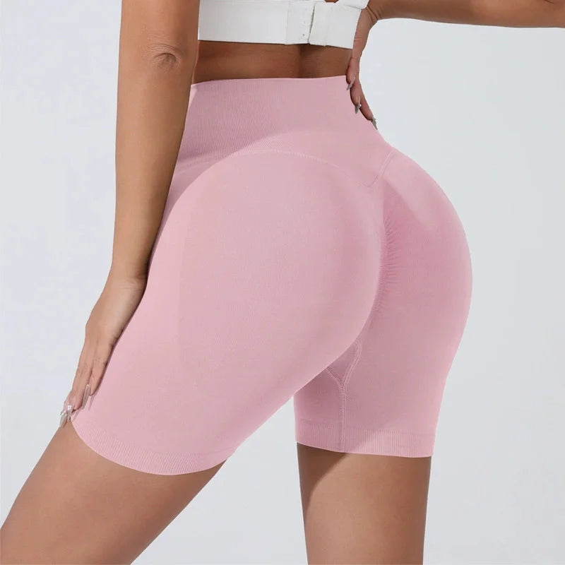 High Waist Peach Hip Lifting Sports Shorts - Quick-Drying Slimming Running Trousers - ZOOMNSTORE
