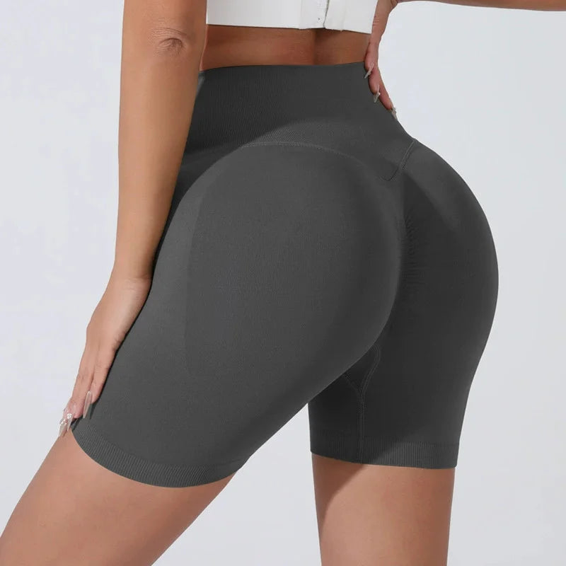 High Waist Peach Hip Lifting Sports Shorts - Quick-Drying Slimming Running Trousers - ZOOMNSTORE