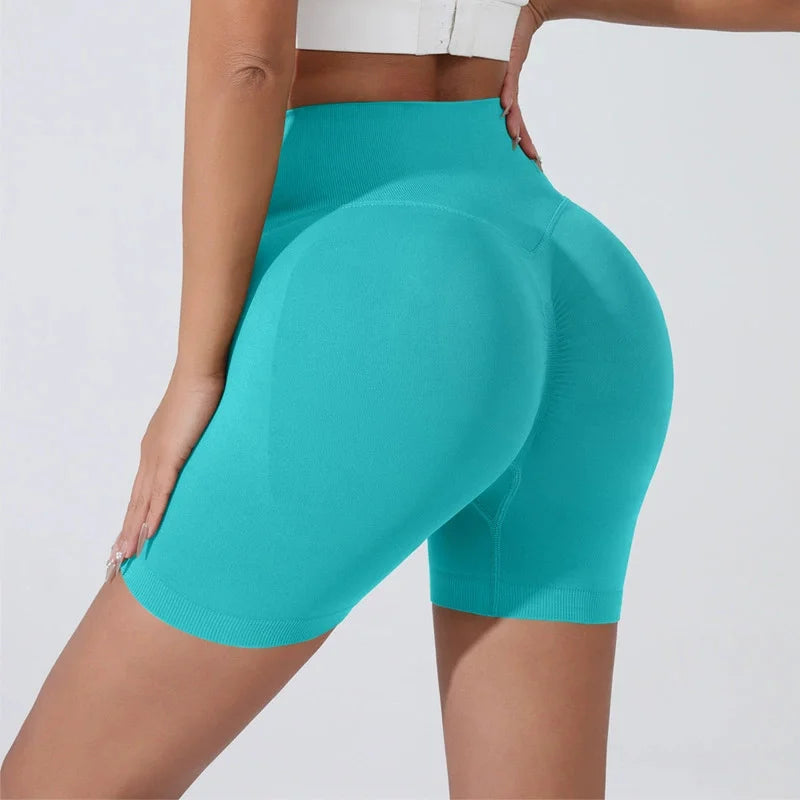 High Waist Peach Hip Lifting Sports Shorts - Quick-Drying Slimming Running Trousers - ZOOMNSTORE