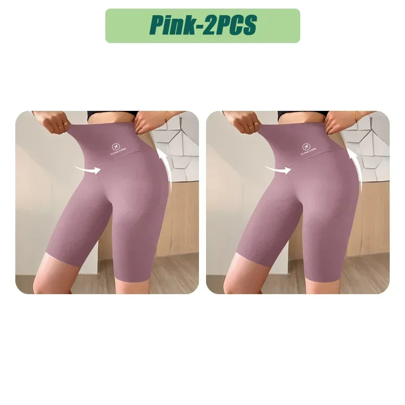 High Waist Womens Sports Shorts - Seamless Fitness Biker Shorts with Scrunch Butt Design - ZOOMNSTORE