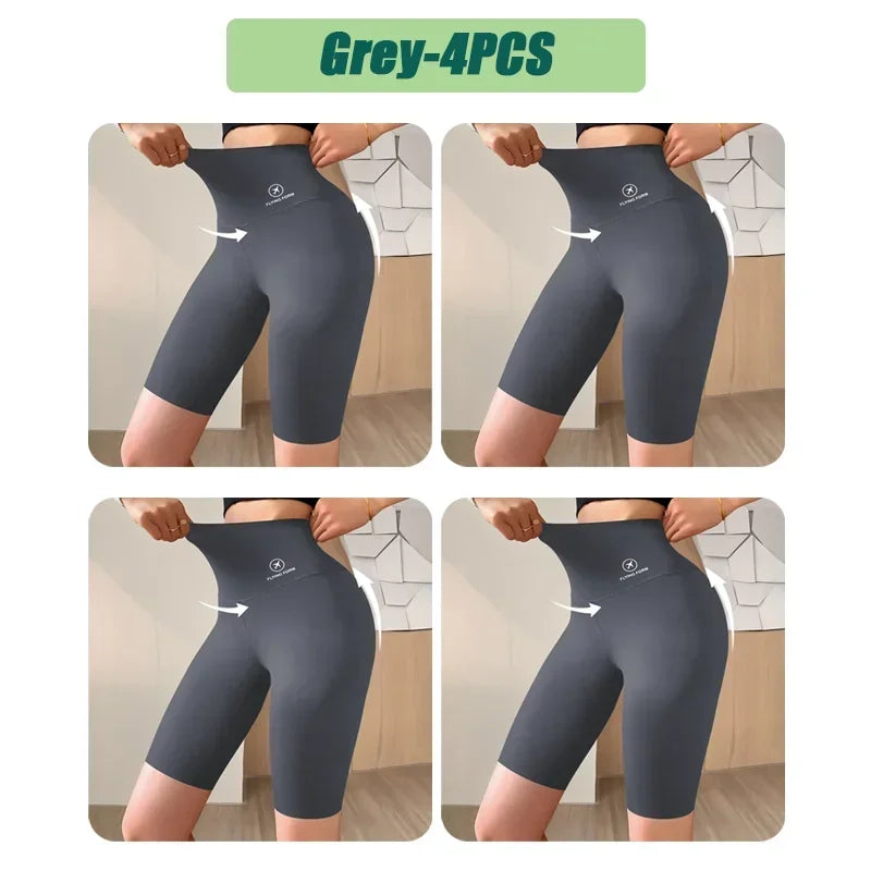 High Waist Womens Sports Shorts - Seamless Fitness Biker Shorts with Scrunch Butt Design - ZOOMNSTORE