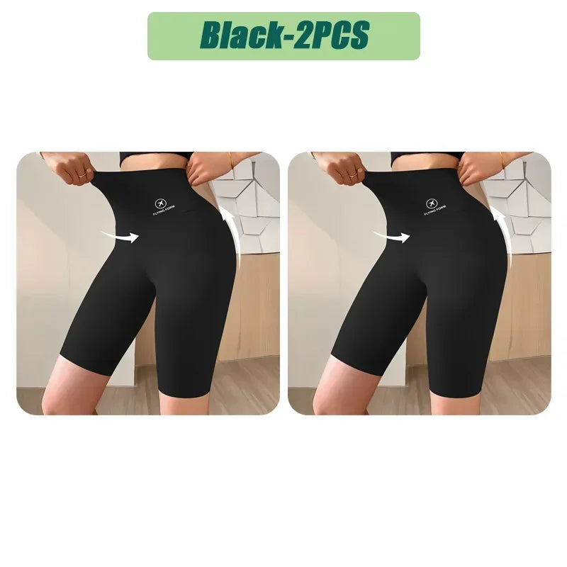High Waist Womens Sports Shorts - Seamless Fitness Biker Shorts with Scrunch Butt Design - ZOOMNSTORE