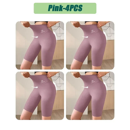 High Waist Womens Sports Shorts - Seamless Fitness Biker Shorts with Scrunch Butt Design - ZOOMNSTORE