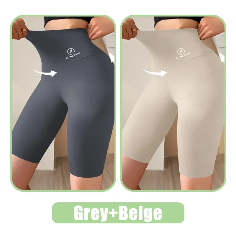 High Waist Womens Sports Shorts - Seamless Fitness Biker Shorts with Scrunch Butt Design - ZOOMNSTORE