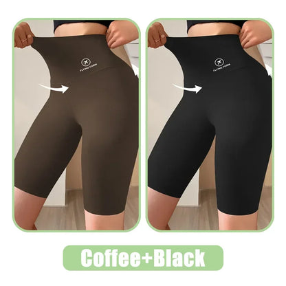 High Waist Womens Sports Shorts - Seamless Fitness Biker Shorts with Scrunch Butt Design - ZOOMNSTORE