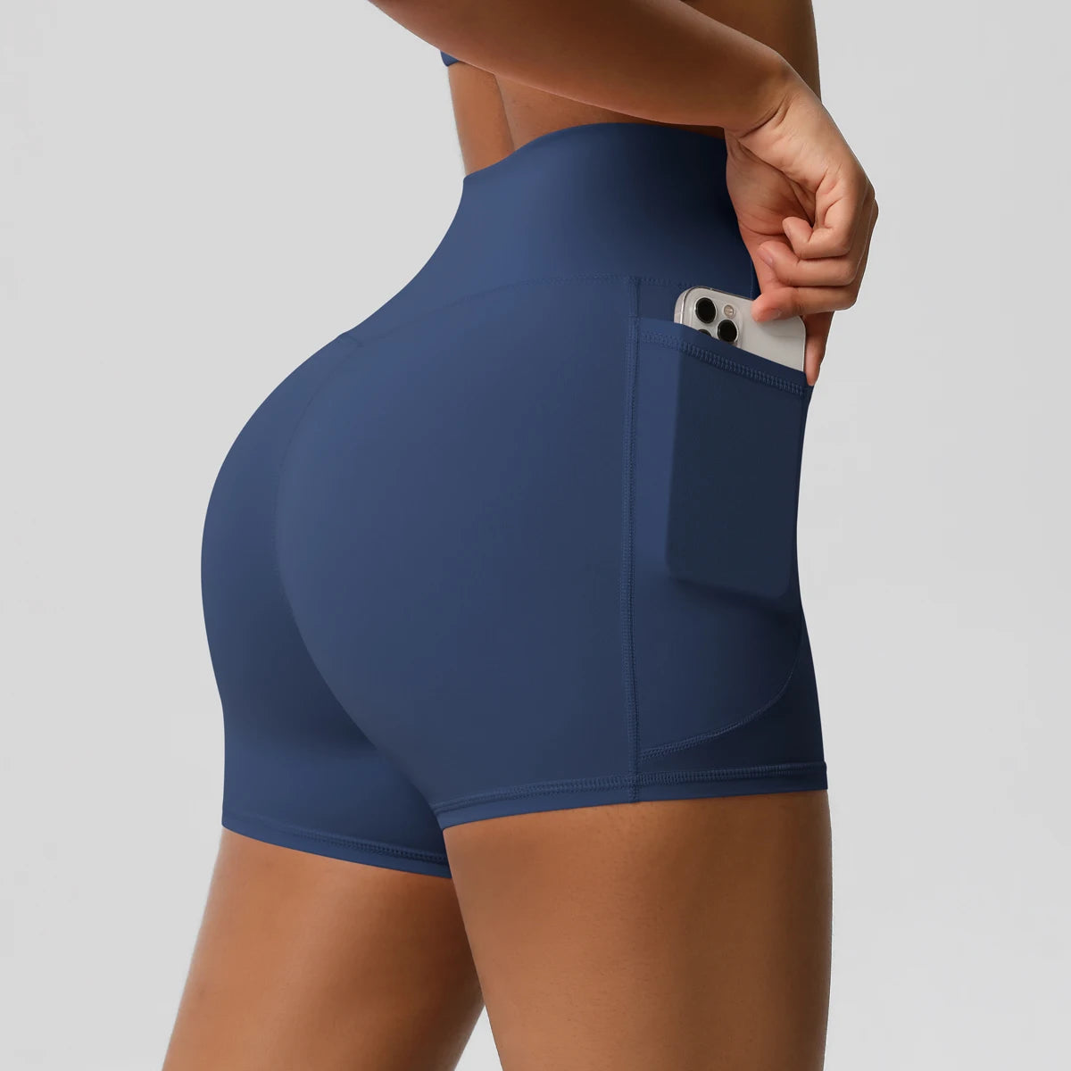 High Waist Workout Shorts – Women Gym Shorts with Pockets, Squat Proof & Quick Drying - ZOOMNSTORE