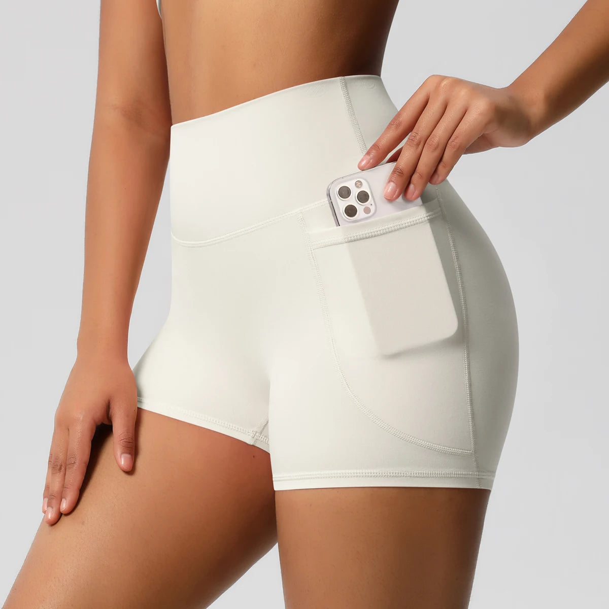 High Waist Workout Shorts – Women Gym Shorts with Pockets, Squat Proof & Quick Drying - ZOOMNSTORE
