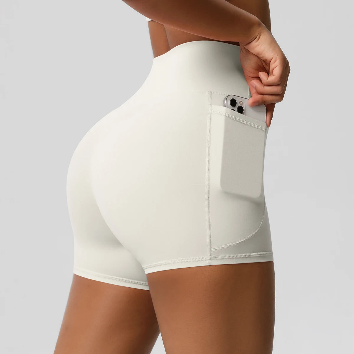 High Waist Workout Shorts – Women Gym Shorts with Pockets, Squat Proof & Quick Drying - ZOOMNSTORE