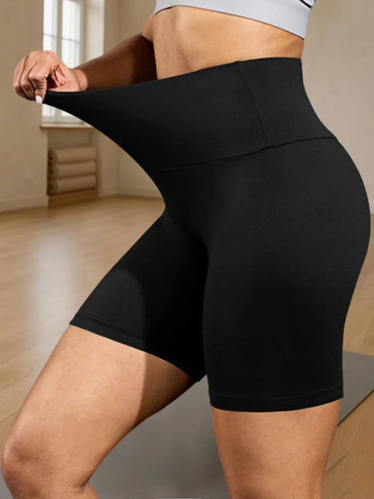 High Waisted Biker Shorts - Soft Tummy Control Workout Yoga Fitness - ZOOMNSTORE