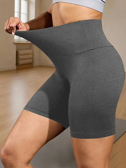 High Waisted Biker Shorts - Soft Tummy Control Workout Yoga Fitness - ZOOMNSTORE