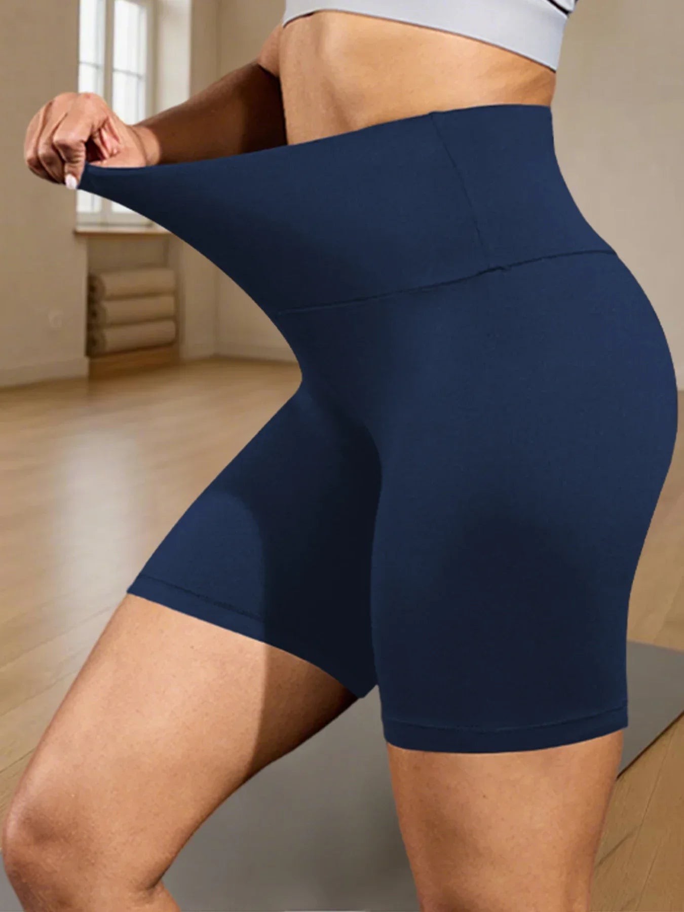 High Waisted Biker Shorts - Soft Tummy Control Workout Yoga Fitness - ZOOMNSTORE