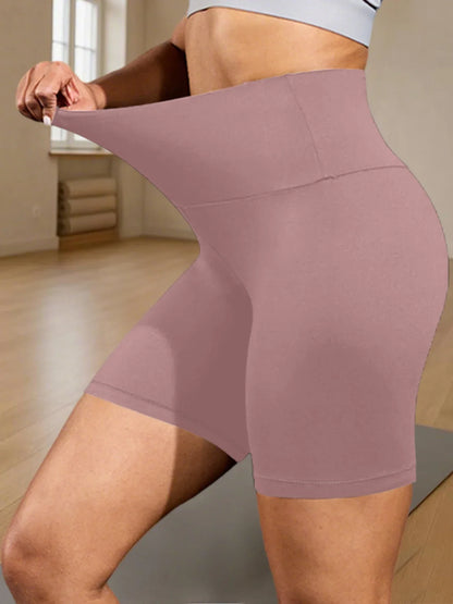High Waisted Biker Shorts - Soft Tummy Control Workout Yoga Fitness - ZOOMNSTORE