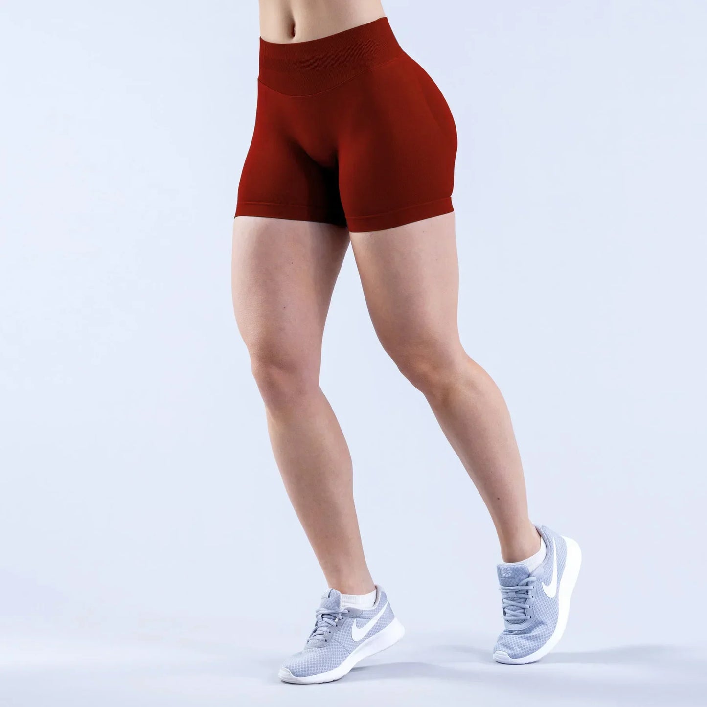 High Waisted Yoga Shorts – Comfortable Solid Color Fitness Pants for Women - ZOOMNSTORE