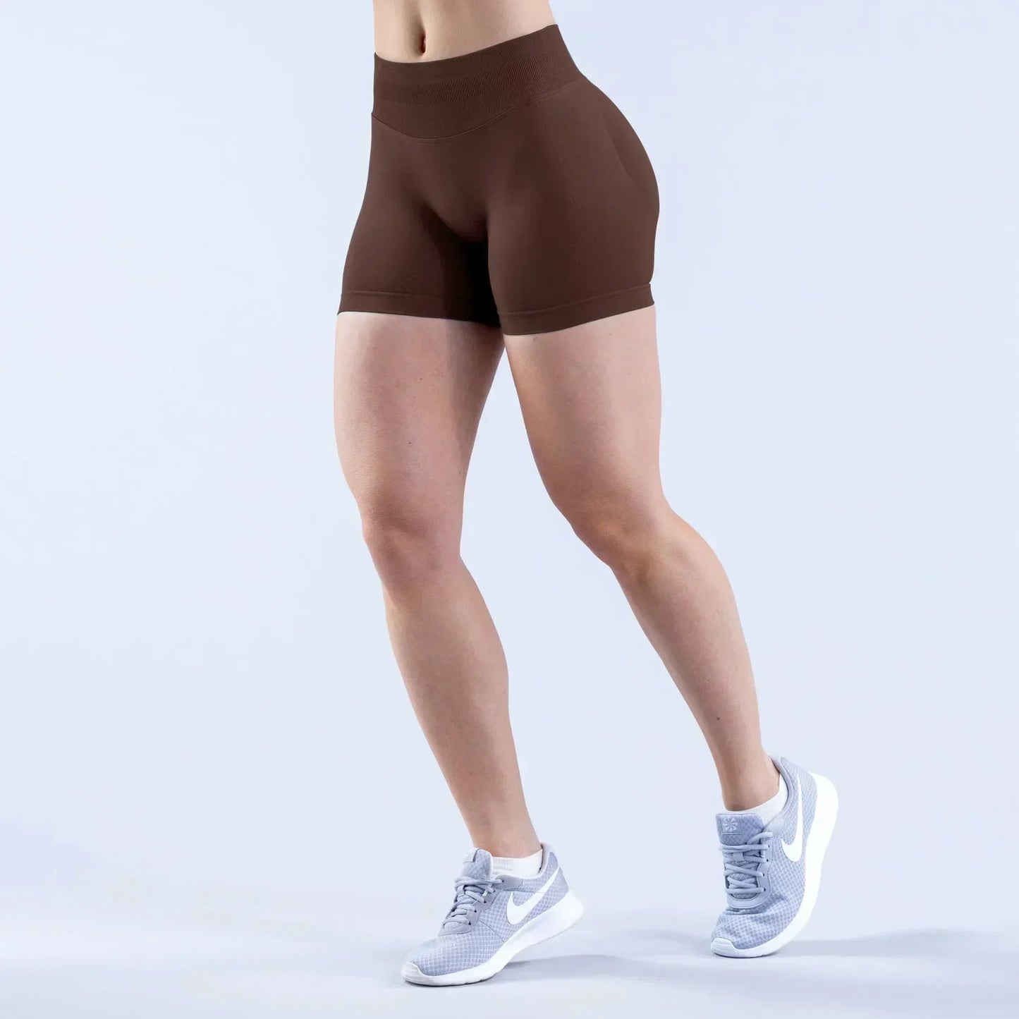 High Waisted Yoga Shorts – Comfortable Solid Color Fitness Pants for Women - ZOOMNSTORE