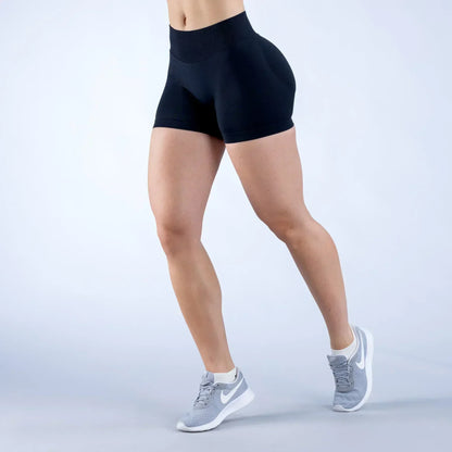 High Waisted Yoga Shorts – Comfortable Solid Color Fitness Pants for Women - ZOOMNSTORE