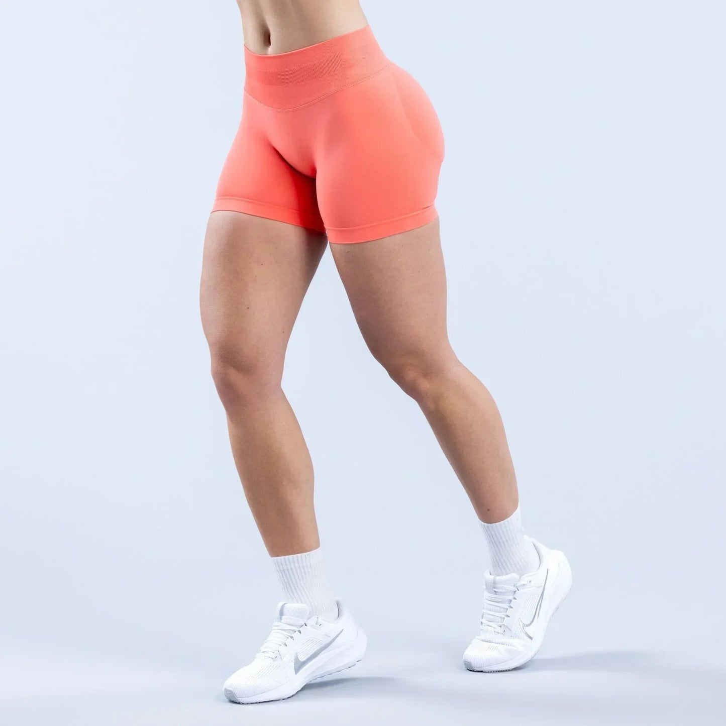 High Waisted Yoga Shorts – Comfortable Solid Color Fitness Pants for Women - ZOOMNSTORE