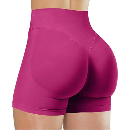 High Waisted Yoga Shorts – Comfortable Solid Color Fitness Pants for Women - ZOOMNSTORE