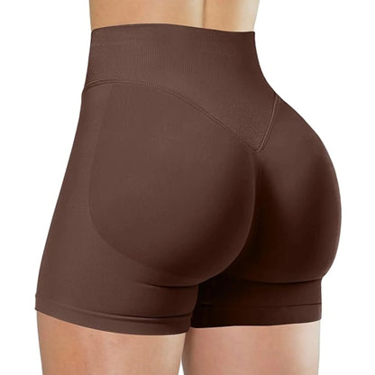 High Waisted Yoga Shorts – Comfortable Solid Color Fitness Pants for Women - ZOOMNSTORE