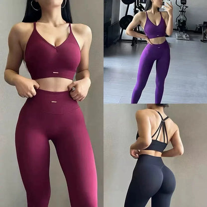 High Waisted Yoga Suit – Women's Seamless Hip Lifting Leggings & Breathable Fitness Wear - ZOOMNSTORE