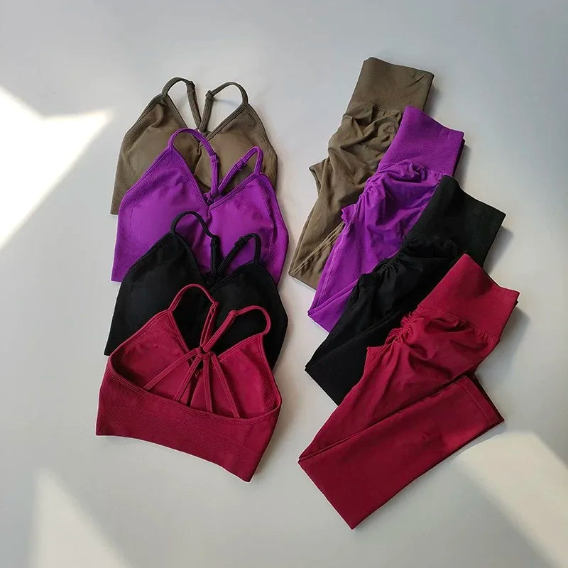 High Waisted Yoga Suit – Women's Seamless Hip Lifting Leggings & Breathable Fitness Wear - ZOOMNSTORE