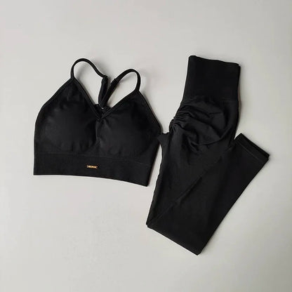 High Waisted Yoga Suit – Women's Seamless Hip Lifting Leggings & Breathable Fitness Wear - ZOOMNSTORE