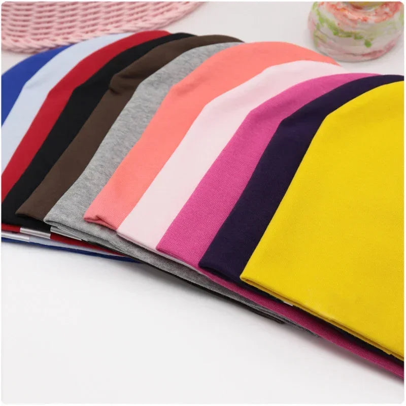 6M-3Y Baby Street Dance Hip Hop Hat Cotton Spring Autumn Toddler Cap Scarf for Boys Girls Winter Warm Solid Color Children - ZOOMNSTORE