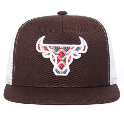 Unisex Hip-Hop Ox Head Embroidery Baseball Cap - Adjustable Sunscreen Hat for Spring Summer Outdoor Use - ZOOMNSTORE