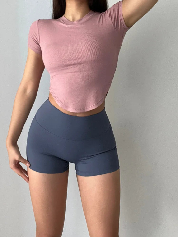 Hip Lifting Yoga Shorts - High Waisted, Quick Drying Fitness Three Quarter Pants - ZOOMNSTORE
